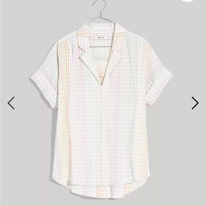Madewell NWT Lakeline Popover Shirt in Ombré Rainbow Plaid